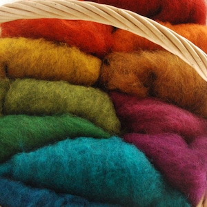 Felting Wool Mixed Bag ALPINE STONESHEEP/merino FLEECE - 11 colours ideal for wet and needle  felting, felting wool, merino fleece