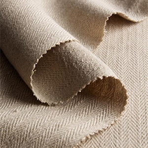 HEMP FABRIC 'HANFA' ~ soft handle herringbone hemp fabric, hemp cloth, fabric