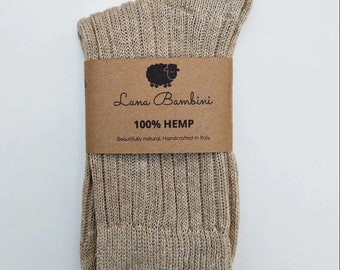 ENRICO HEMP SOCKS ~ 100% Hemp Sock. undyed, available in big sizes