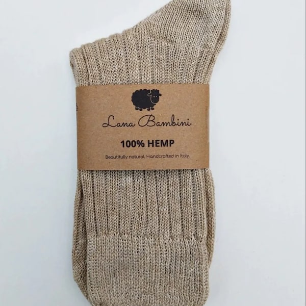 ENRICO HEMP SOCKS ~ 100% Hemp Sock. undyed, available in big sizes