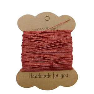 LINEN EMBROIDERY THREAD 60m naturally dyed ~ Rouge ~ hand dyed, embroidery thread, thread, fine linen thread embroidery yarn