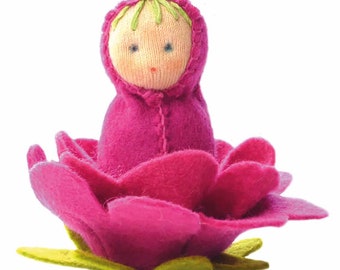 Discontinued LITTLE ROSE FLOWER - Doll Making Kit - seasonal table, Mother Earth, Steiner, Waldorf dolls, felt figures, sewing, felt flowers