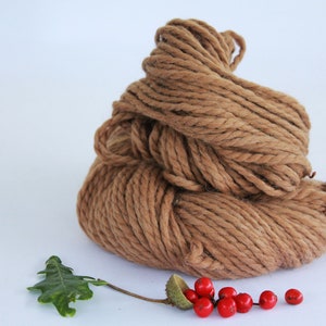 Baby Alpaca yarn PUNO ~ CINNAMON ~ Chunky 100g natural alpaca knitting wool, extremely soft to the touch, made from baby alpaca fleece