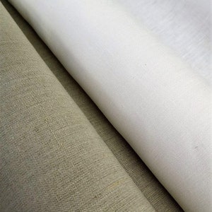 Irish Linen Fabric – Oatmeal & Oyster | Medium-Heavy | Woven in Ireland | 147–150cm Wide