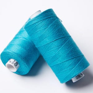 500m ORGANIC COTTON THREAD~ Turquoise 910 ~ large bobbins of 500m thread, sewing thread, organic thread, machine sewing, hand sewing