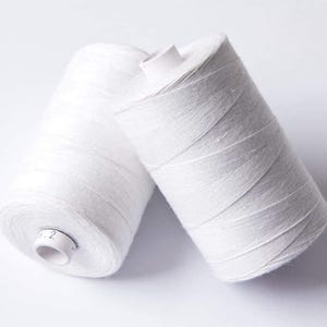 1000m ORGANIC COTTON THREAD~ White 2 ~ large bobbins of 1000m thread, sewing thread, organic thread, machine sewing, hand sewing