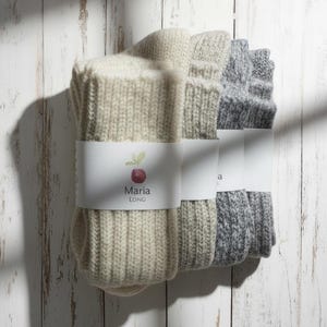 Calcetines de lana de alpacca hasta la rodilla - Maria long - Gruesos y suaves / Calcetines de interior / Tallas 35–47