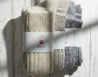 KNEE HIGH ALPACA wool socks - Maria long - Thick & Soft | Indoor Socks | Sizes 35–47