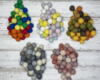 HANDMADE WOOL FELT Beads | 18mm | 50 Pieces | Curated Mixed Colours