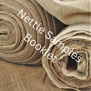 Nettle Fabric Sample Pack – Handwoven & Naturally Dyed Textiles | Vegan, Undyed Plant Fibre Textiles | 4 Eco Fabric Swatches