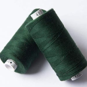500m ORGANIC COTTON THREAD~ Forest Green 8297 ~ large bobbins of 500m thread, sewing thread, organic thread, machine sewing, hand sewing