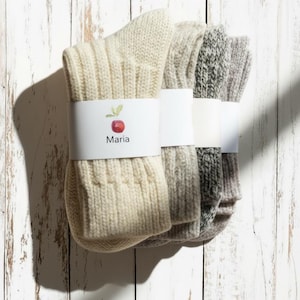 ALPACA WOOL SOCKS ~ Maria ~ Thick, Soft & Natural | Indoor Bed Socks | Sizes 35–47