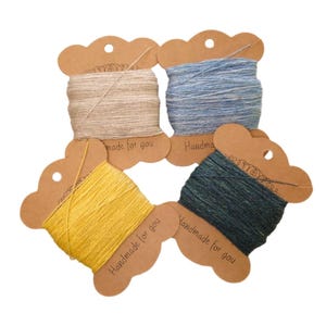 LINEN EMBROIDERY THREADS Collection 4 colours ~ Seaside ~ 60m each - Naturally dyed, hand dyed, linen thread embroidery yarn