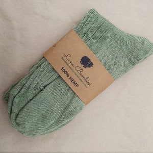 ENRICO HEMP SOCKS ~ naturally dyed ~100% Hemp Sock. Naturally dyed in mint green using only natural  ingredients, luxury socks,