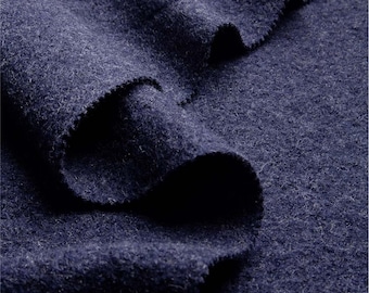 DISCONTINUED BLUE MELANGE Italian Wool Walk – 100% Felted Wool Fabric | Mulesing-Free | 130–150cm