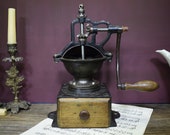 19th French Peugeot Freres Large Coffee Mill, French Bistro Sized Coffee Bean Grinder, Lovely Timeworn Patina, Good Working Condition