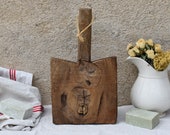 Vintage French Wooden Laundry Paddle, Old Wooden Clothes Beater, French Primitive Folk Art Tool, Primitive Wooden Laundry Utensil