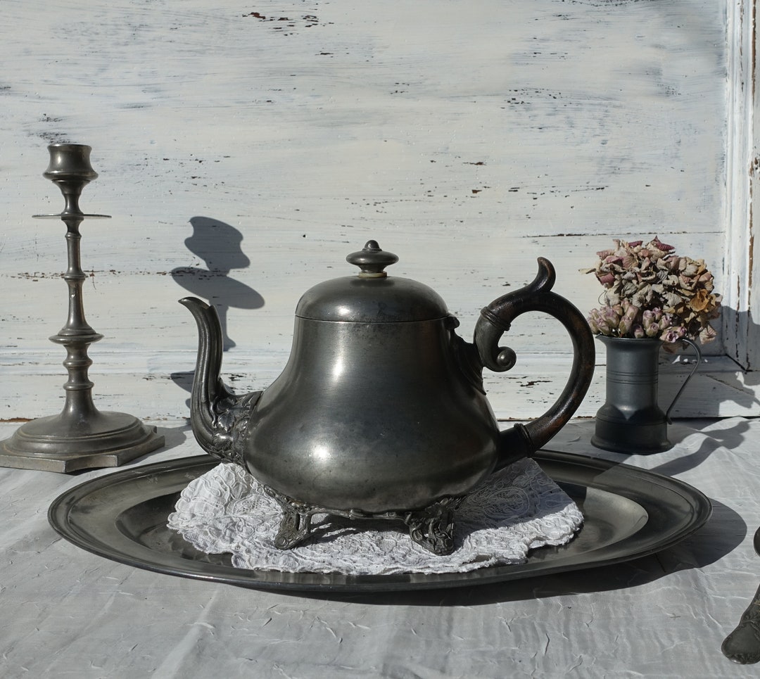 Antique English Pewter Teapot james Dixon & Sons Etsy