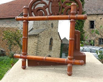 アンティーク フランス シノワズリ ウォールミラー：フェイクバンブー