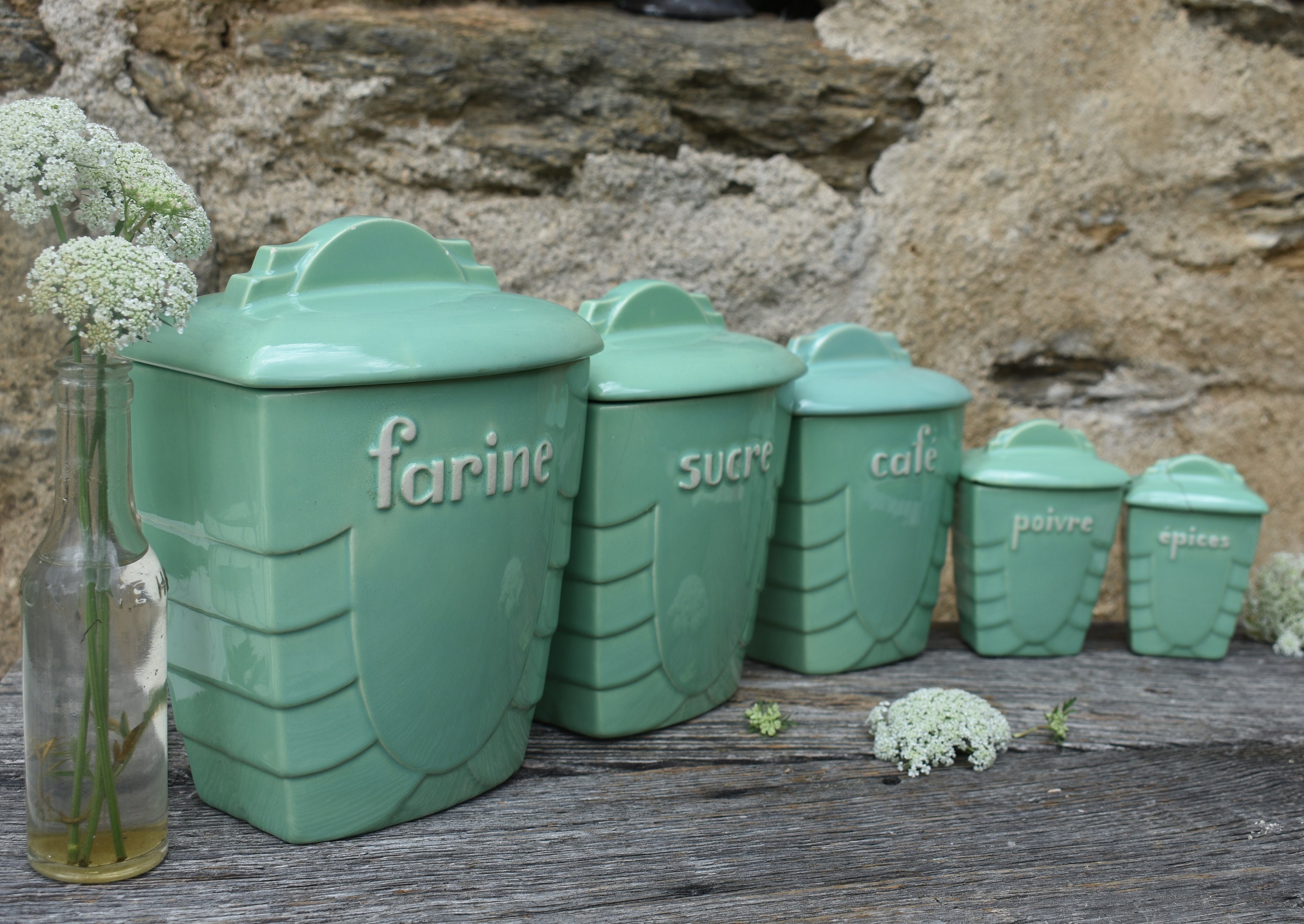 1920er Französische Küchenkanister Set 5 St | Etsy