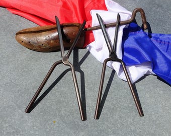 Two Pairs Of Antique Wrought Iron Hair Curlers