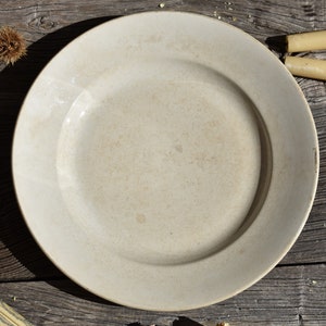 1930s Badonviller Ironstone Serving Plate: French Tea Stained Platter