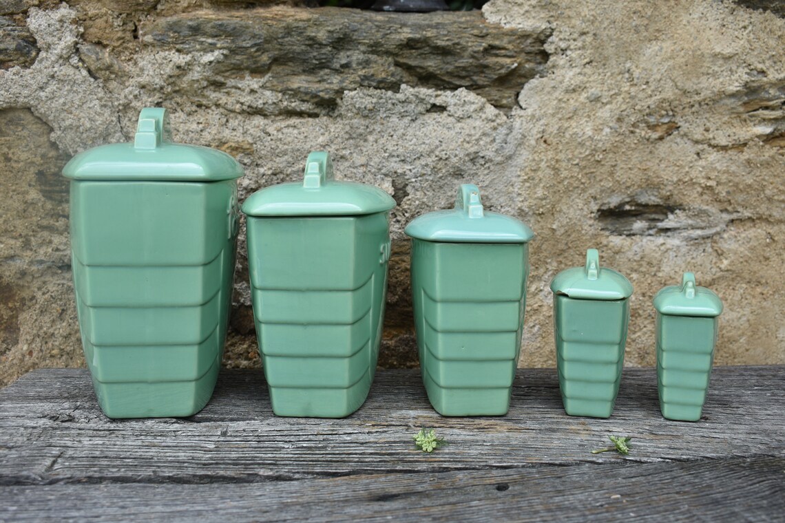 1920er Französische Küchenkanister Set 5 St | Etsy