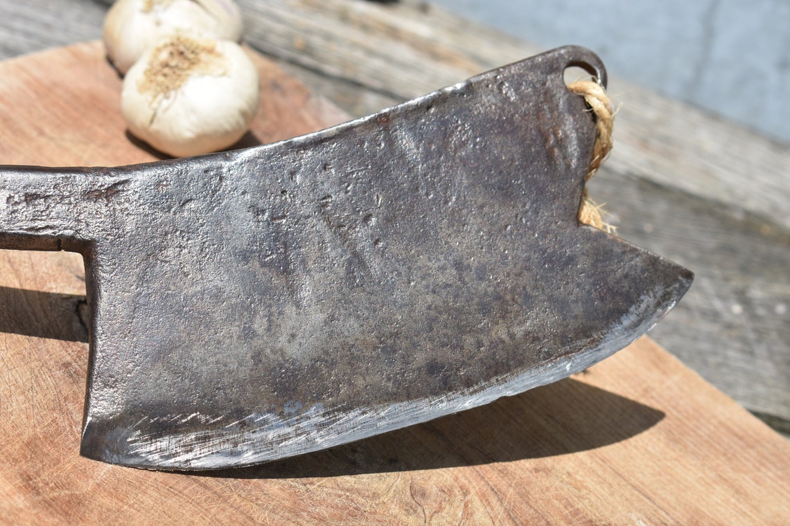 Antique French Meat Cleaver French Primitive Heavy Wrought Etsy