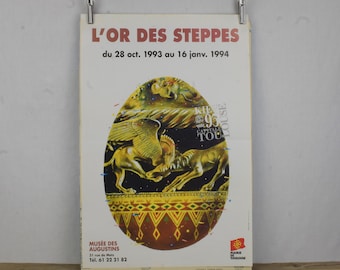 Vintage 1993 Ukrainian Gold Exhibition Poster, French Wall Art
