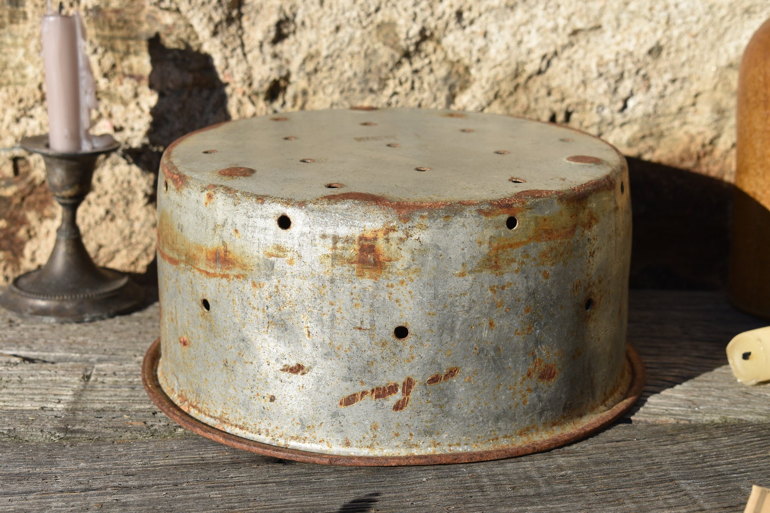 French Large Metal Cheese Mold 8 1/2 French Rustic Etsy