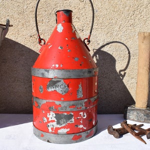Antique French SNCF Railway Fuel Can: 1930s Train Memorabilia