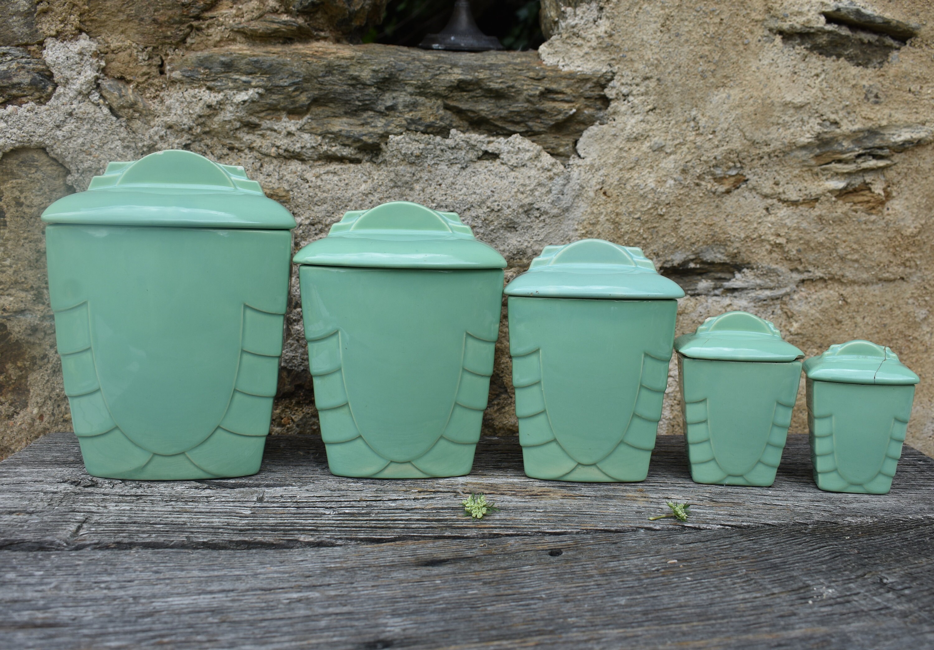 1920er Französische Küchenkanister Set 5 St | Etsy