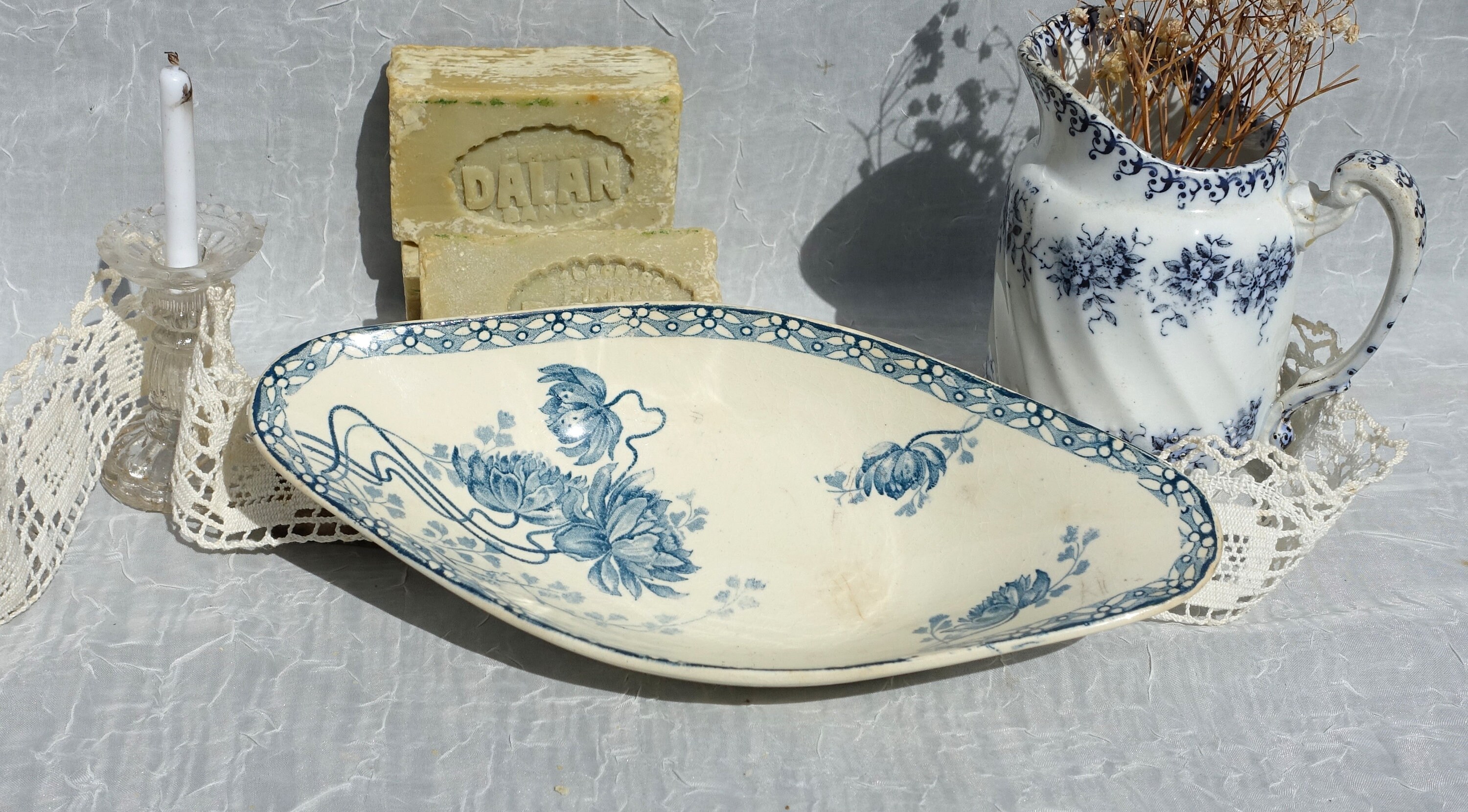 SARREGUEMINES Ironstone Ravier. Small Oval French Platter
