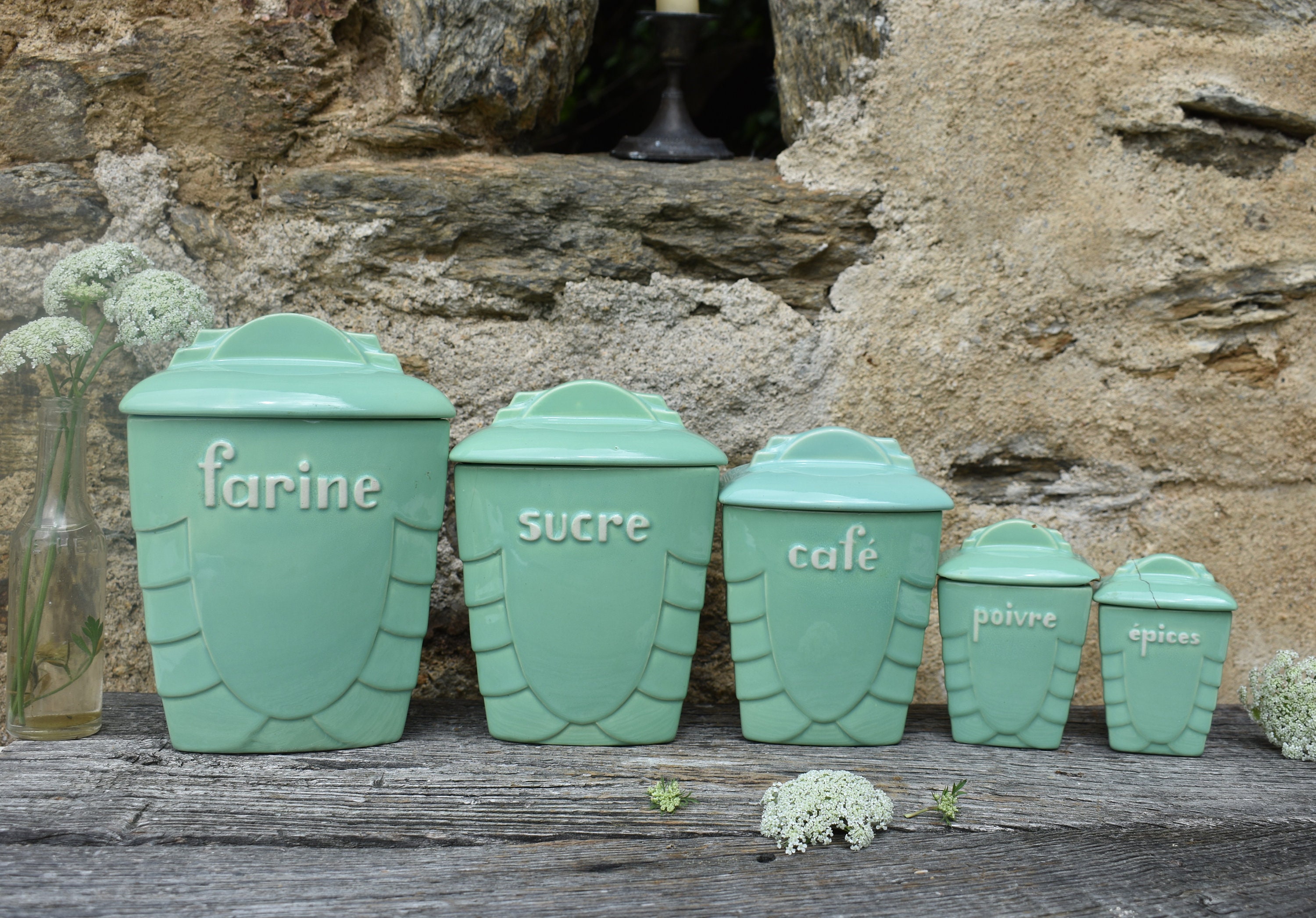 1920er Französische Küchenkanister Set 5 St | Etsy