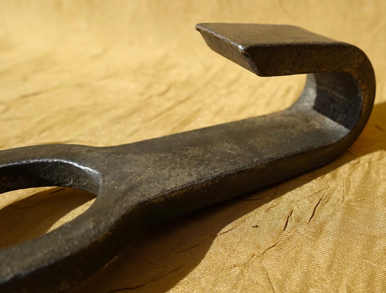 Vintage French Butchers Hook, Steel Single Hang Able Hook, Mid' 1900's