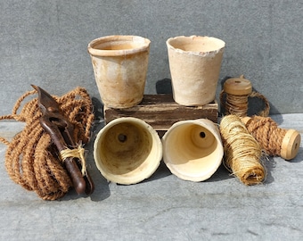 Four French Antique Seedling Pots, Four Terracotta Flower Pots,  The Four Pots As Shown, 1900&#39;s Manor House Garden Pots, Great Patina