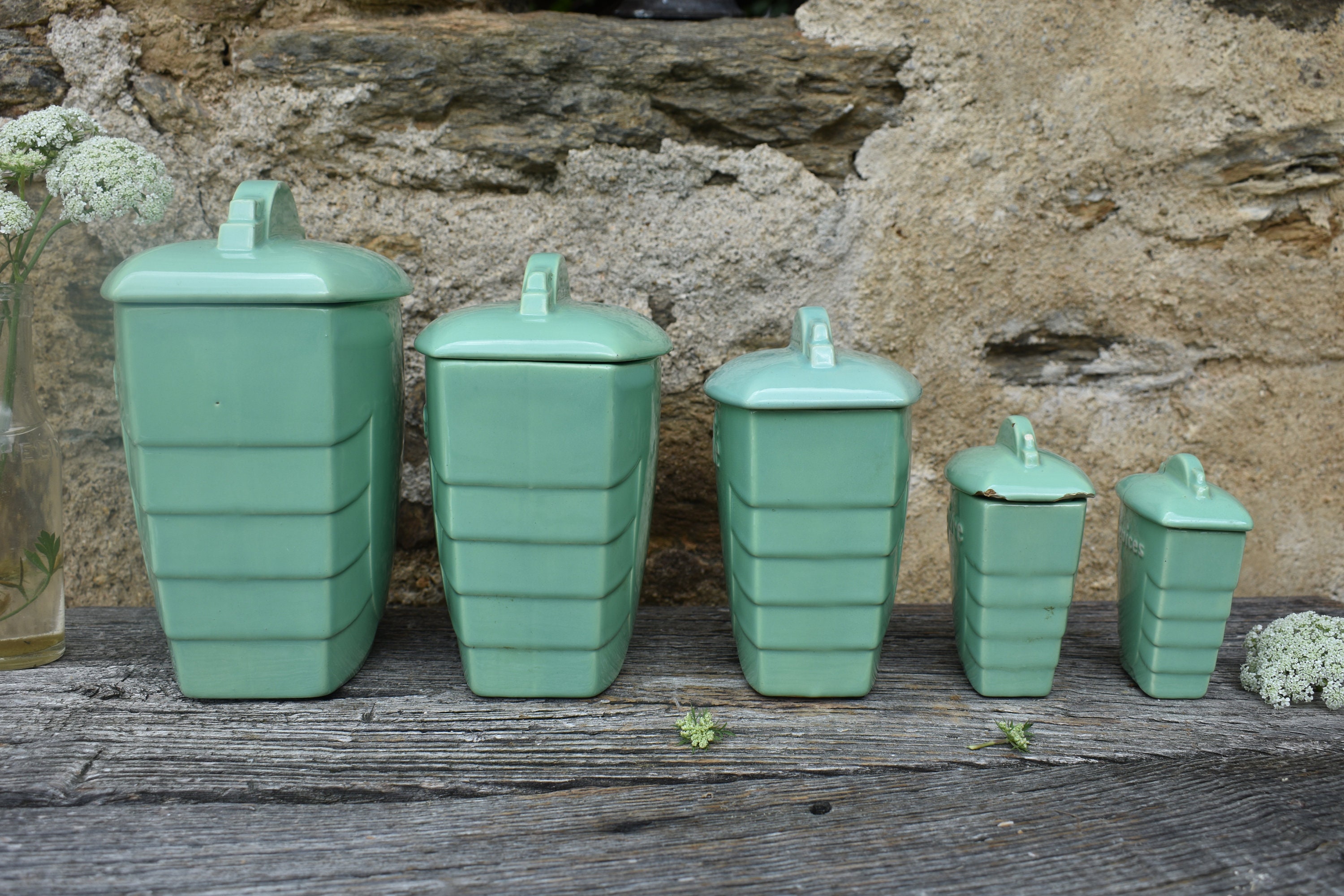 1920er Französische Küchenkanister Set 5 St | Etsy