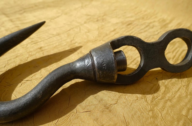 Vintage French Butchers Hook, Steel Single Hang Able Hook, Mid' 1900's