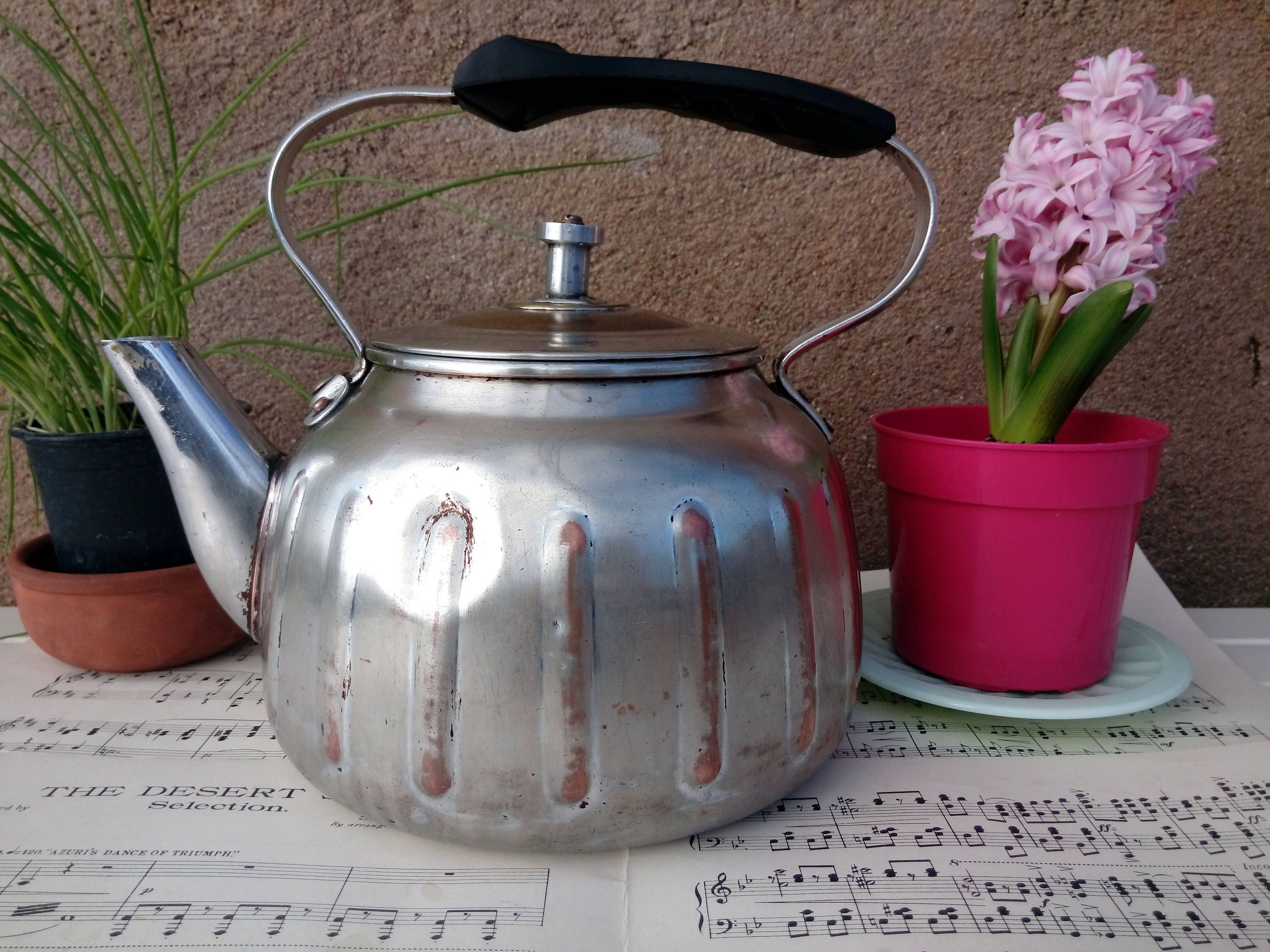 French Vintage Stove Top Kettle chrome plated copper with Etsy