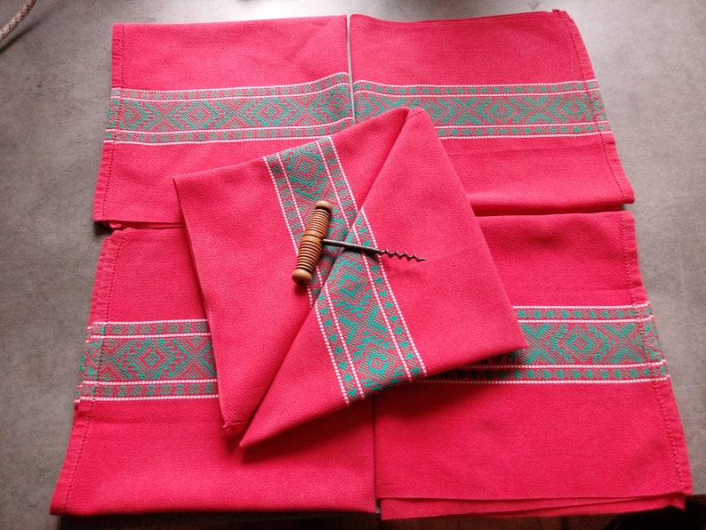 Dinner Party Napkins 6 French Vintage Large Jacquard Design Cottonlinen Napkins French Dinnerware 1960 S French Fabric Napkins Table Linens Home Living Vadel Com