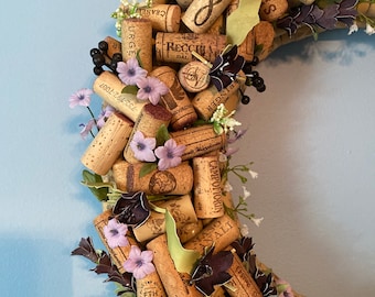 Large custom made 21 inch wine cork wreath.