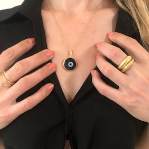 Evil Eye Necklace Gold Filled, Protection Necklace For Women, Evil Eye Charm Necklace, Evil Eye Pendant Necklace, Layering Chain Necklace