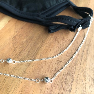 Evil Eye Gesichtsmaskenhalter, Maskenbügel, Maske Lanyard, Gesichtsmaskenkette, Kette für Maske, Schmuckmaske, Maskenzubehör, Frauen Maske Lanyard
