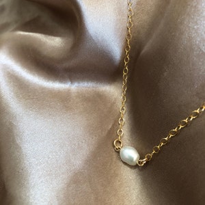 Pearl Pendant Necklace • Gold Pearl Necklace • Dainty Bridal Necklace • Wedding • Gift For Her