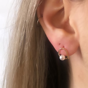 Pearl Stud Earrings Gold, Freshwater Pearl Stud Earrings, Simple Pearl Earrings, Sterling Silver Pearl Earrings, Pearl Studs, Gift For Her