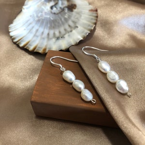 Boucles d’oreilles Pearl Drop Argent, Boucles d’oreilles en perle simple, Boucles d’oreilles Pearl Dangle, Boucles d’oreilles en perle d’eau douce remplies d’or Cadeau personnalisé pour elle