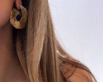 Vintage Earrings Chunky, Statement Earrings Gold, Chunky Silver Earrings, Party Earrings, Hypoallergenic Earrings, Minimalistic Jewelry