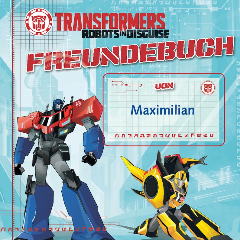 Personalisiertes Freundebuch Transformers' Bild 1