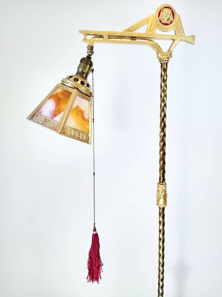 Egyptian Lamp Egyptian Revival Floor Lamp Stained Glass Etsy