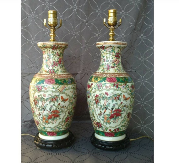 Chinese Porcelain Vase Lamps Asian Pottery Table Lamps Imari Etsy